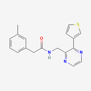 molecular formula C18H17N3OS B2396710 N-((3-(thiophen-3-yl)pyrazin-2-yl)methyl)-2-(m-tolyl)acetamide CAS No. 2034368-10-8