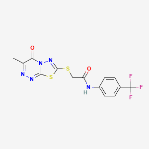 2-[(3-methyl-4-oxo-[1,3,4]thiadiazolo[2,3-c][1,2,4]triazin-7-yl)sulfanyl]-N-[4-(trifluoromethyl)phenyl]acetamide