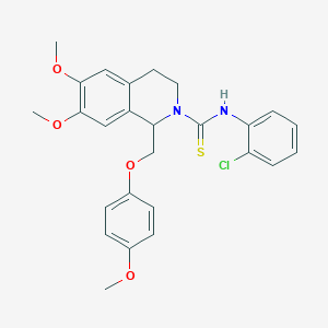 N-(2-chlorophenyl)-6,7-dimethoxy-1-((4-methoxyphenoxy)methyl)-3,4-dihydroisoquinoline-2(1H)-carbothioamide