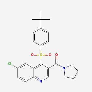4-[(4-Tert-butylphenyl)sulfonyl]-6-chloro-3-(pyrrolidin-1-ylcarbonyl)quinoline