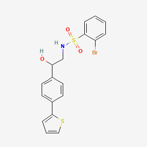 2-Bromo-N-[2-hydroxy-2-(4-thiophen-2-ylphenyl)ethyl]benzenesulfonamide