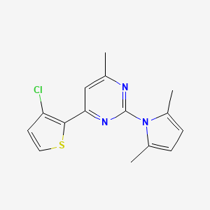 molecular formula C15H14ClN3S B2396733 4-(3-氯-2-噻吩基)-2-(2,5-二甲基-1H-吡咯-1-基)-6-甲基嘧啶 CAS No. 860788-74-5