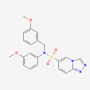 molecular formula C21H20N4O4S B2396743 N~6~-(3-methoxybenzyl)-N~6~-(3-methoxyphenyl)[1,2,4]triazolo[4,3-a]pyridine-6-sulfonamide CAS No. 1251678-40-6