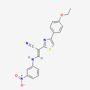 (E)-2-(4-(4-ethoxyphenyl)thiazol-2-yl)-3-((3-nitrophenyl)amino)acrylonitrile