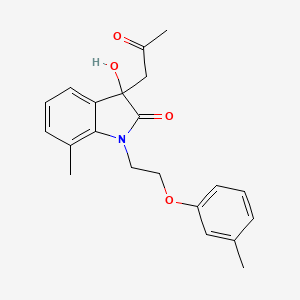 3-Hydroxy-7-methyl-3-(2-oxopropyl)-1-(2-(m-tolyloxy)ethyl)indolin-2-one
