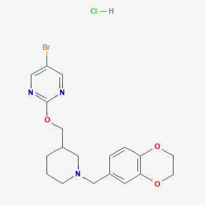 5-Bromo-2-[[1-(2,3-dihydro-1,4-benzodioxin-6-ylmethyl)piperidin-3-yl]methoxy]pyrimidine;hydrochloride