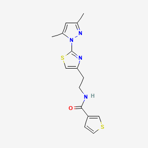 N-(2-(2-(3,5-dimethyl-1H-pyrazol-1-yl)thiazol-4-yl)ethyl)thiophene-3-carboxamide