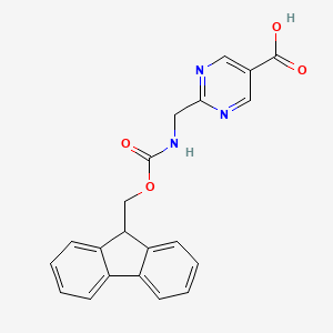 molecular formula C21H17N3O4 B2396759 2-[({[(9H-fluoren-9-yl)methoxy]carbonyl}amino)methyl]pyrimidine-5-carboxylic acid CAS No. 503471-31-6