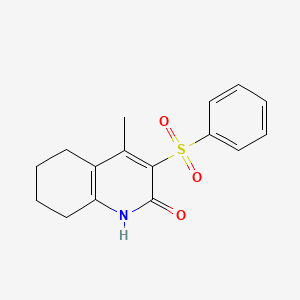 molecular formula C16H17NO3S B2396764 4-methyl-3-(phenylsulfonyl)-5,6,7,8-tetrahydro-2(1H)-quinolinone CAS No. 477873-04-4