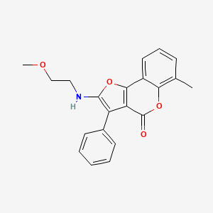 molecular formula C21H19NO4 B2396769 2-((2-methoxyethyl)amino)-6-methyl-3-phenyl-4H-furo[3,2-c]chromen-4-one CAS No. 938037-05-9