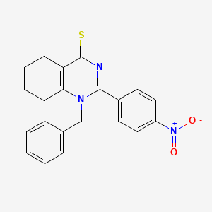 molecular formula C21H19N3O2S B2396773 1-benzyl-2-(4-nitrophenyl)-5,6,7,8-tetrahydroquinazoline-4(1H)-thione CAS No. 433310-21-5