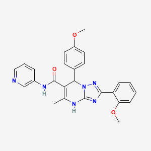 molecular formula C26H24N6O3 B2396776 2-(2-甲氧苯基)-7-(4-甲氧苯基)-5-甲基-N-(吡啶-3-基)-4,7-二氢-[1,2,4]三唑并[1,5-a]嘧啶-6-甲酰胺 CAS No. 539798-35-1