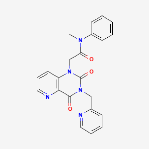 molecular formula C22H19N5O3 B2396789 2-(2,4-dioxo-3-(pyridin-2-ylmethyl)-3,4-dihydropyrido[3,2-d]pyrimidin-1(2H)-yl)-N-methyl-N-phenylacetamide CAS No. 941952-74-5
