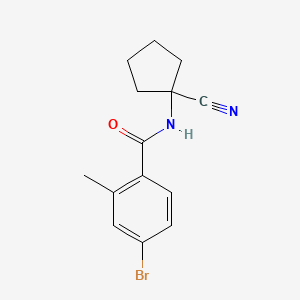 molecular formula C14H15BrN2O B2396792 4-bromo-N-(1-cyanocyclopentyl)-2-methylbenzamide CAS No. 1275413-87-0