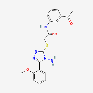 molecular formula C19H19N5O3S B2396797 N-(3-acetylphenyl)-2-[[4-amino-5-(2-methoxyphenyl)-1,2,4-triazol-3-yl]sulfanyl]acetamide CAS No. 571150-23-7