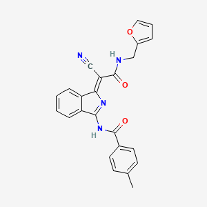 molecular formula C24H18N4O3 B2396799 (Z)-N-(1-(1-cyano-2-((furan-2-ylmethyl)amino)-2-oxoethylidene)-1H-isoindol-3-yl)-4-methylbenzamide CAS No. 900282-01-1