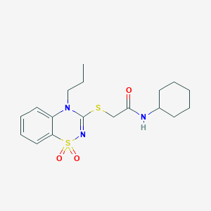 N-cyclohexyl-2-[(1,1-dioxido-4-propyl-4H-1,2,4-benzothiadiazin-3-yl)thio]acetamide