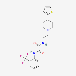 molecular formula C20H22F3N3O2S B2396803 N1-(2-(4-(thiophen-2-yl)piperidin-1-yl)ethyl)-N2-(2-(trifluoromethyl)phenyl)oxalamide CAS No. 1448076-64-9
