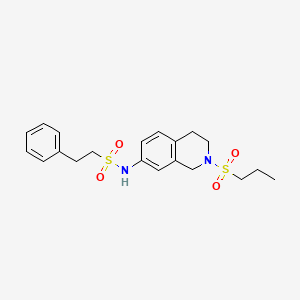 molecular formula C20H26N2O4S2 B2396805 2-phenyl-N-(2-(propylsulfonyl)-1,2,3,4-tetrahydroisoquinolin-7-yl)ethanesulfonamide CAS No. 954703-66-3