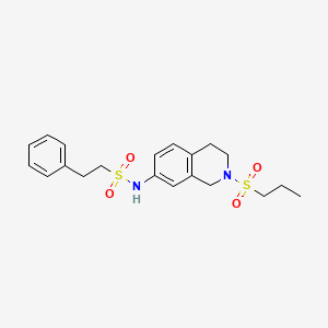 molecular formula C20H26N2O4S2 B2396805 2-fenil-N-(2-(propilsulfonil)-1,2,3,4-tetrahidroisoquinolin-7-il)etanosulfonamida CAS No. 954703-66-3