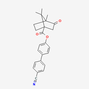 molecular formula C24H23NO3 B2396809 4-(4-Cyanophenyl)phenyl 4,7,7-trimethyl-3-oxobicyclo[2.2.1]heptanecarboxylate CAS No. 622353-95-1