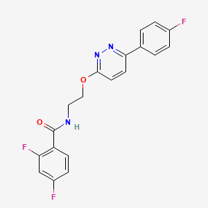 molecular formula C19H14F3N3O2 B2396818 2,4-difluoro-N-(2-((6-(4-fluorophenyl)pyridazin-3-yl)oxy)ethyl)benzamide CAS No. 920364-90-5