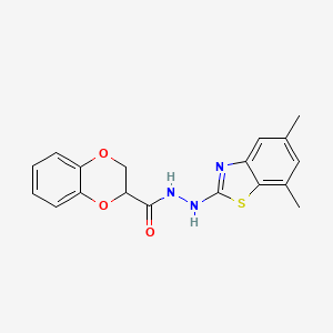 N'-(5,7-dimethylbenzo[d]thiazol-2-yl)-2,3-dihydrobenzo[b][1,4]dioxine-2-carbohydrazide