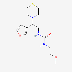 molecular formula C14H23N3O3S B2396843 1-(2-(Furan-3-yl)-2-thiomorpholinoethyl)-3-(2-methoxyethyl)urea CAS No. 2034574-22-4