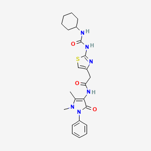 2-(2-(3-cyclohexylureido)thiazol-4-yl)-N-(1,5-dimethyl-3-oxo-2-phenyl-2,3-dihydro-1H-pyrazol-4-yl)acetamide