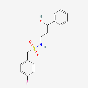 molecular formula C16H18FNO3S B2396850 1-(4-fluorophenyl)-N-(3-hydroxy-3-phenylpropyl)methanesulfonamide CAS No. 1396811-30-5