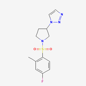 1-(1-((4-fluoro-2-methylphenyl)sulfonyl)pyrrolidin-3-yl)-1H-1,2,3-triazole