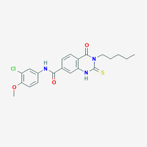 N-(3-chloro-4-methoxyphenyl)-4-oxo-3-pentyl-2-sulfanylidene-1H-quinazoline-7-carboxamide