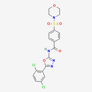 molecular formula C19H16Cl2N4O5S B2396862 N-(5-(2,5-dichlorophenyl)-1,3,4-oxadiazol-2-yl)-4-(morpholinosulfonyl)benzamide CAS No. 891133-59-8