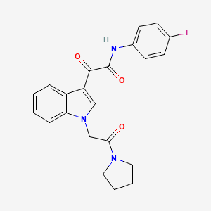 N-(4-fluorophenyl)-2-oxo-2-[1-(2-oxo-2-pyrrolidin-1-ylethyl)indol-3-yl]acetamide