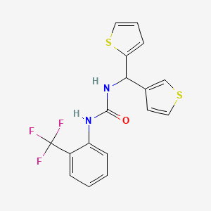 molecular formula C17H13F3N2OS2 B2396869 1-(噻吩-2-基(噻吩-3-基)甲基)-3-(2-(三氟甲基)苯基)脲 CAS No. 2034459-55-5