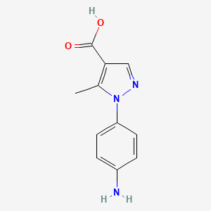 molecular formula C11H11N3O2 B2396870 1-(4-Aminophenyl)-5-methylpyrazole-4-carboxylic acid CAS No. 260047-01-6
