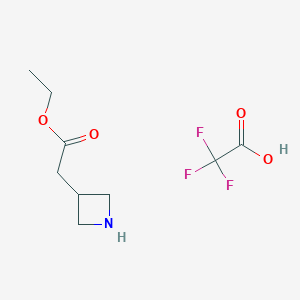 molecular formula C9H14F3NO4 B2396871 Ethyl 2-(azetidin-3-yl)acetate, trifluoroacetic acid CAS No. 2170723-99-4