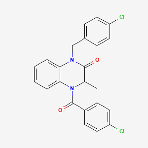molecular formula C23H18Cl2N2O2 B2396872 4-(4-chlorobenzoyl)-1-[(4-chlorophenyl)methyl]-3-methyl-3H-quinoxalin-2-one CAS No. 317822-27-8