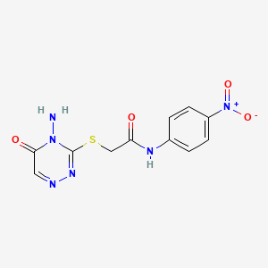 2-((4-amino-5-oxo-4,5-dihydro-1,2,4-triazin-3-yl)thio)-N-(4-nitrophenyl)acetamide