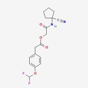 molecular formula C17H18F2N2O4 B2396891 [2-[(1-Cyanocyclopentyl)amino]-2-oxoethyl] 2-[4-(difluoromethoxy)phenyl]acetate CAS No. 1365625-13-3