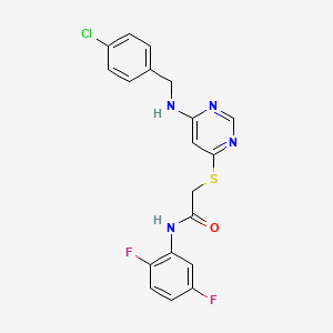 molecular formula C19H15ClF2N4OS B2396897 2-((6-((4-chlorobenzyl)amino)pyrimidin-4-yl)thio)-N-(2,5-difluorophenyl)acetamide CAS No. 1251573-08-6
