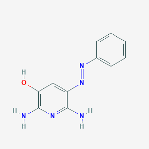 molecular formula C11H11N5O B023969 2,6-Diamino-5-hydroxy-3-(phenylazo)pyridine CAS No. 86271-56-9
