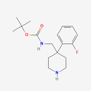 molecular formula C17H25FN2O2 B2396900 tert-Butyl ((4-(2-fluorophenyl)piperidin-4-yl)methyl)carbamate CAS No. 1707361-61-2