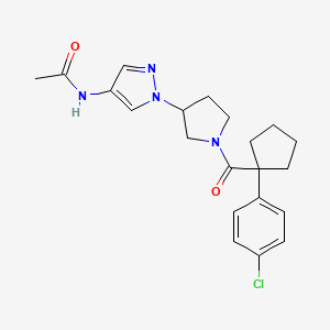 N-[1-[1-[1-(4-Chlorophenyl)cyclopentanecarbonyl]pyrrolidin-3-yl]pyrazol-4-yl]acetamide