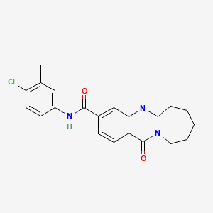 molecular formula C22H24ClN3O2 B2396919 N-(4-chloro-3-methylphenyl)-5-methyl-12-oxo-5,5a,6,7,8,9,10,12-octahydroazepino[2,1-b]quinazoline-3-carboxamide CAS No. 1775472-09-7