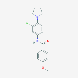 molecular formula C18H19ClN2O2 B239692 N-(3-chloro-4-pyrrolidin-1-ylphenyl)-4-methoxybenzamide 