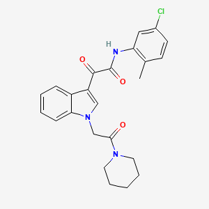 N-(5-chloro-2-methylphenyl)-2-oxo-2-[1-(2-oxo-2-piperidin-1-ylethyl)indol-3-yl]acetamide