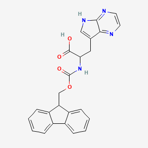 molecular formula C24H20N4O4 B2396926 2-(9H-Fluoren-9-ylmethoxycarbonylamino)-3-(5H-pyrrolo[2,3-b]pyrazin-7-yl)propanoic acid CAS No. 2137462-17-8