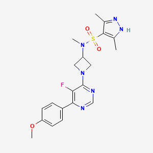 N-[1-[5-Fluoro-6-(4-methoxyphenyl)pyrimidin-4-yl]azetidin-3-yl]-N,3,5-trimethyl-1H-pyrazole-4-sulfonamide