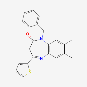 1-benzyl-7,8-dimethyl-4-(2-thienyl)-1,3-dihydro-2H-1,5-benzodiazepin-2-one